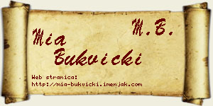 Mia Bukvički vizit kartica